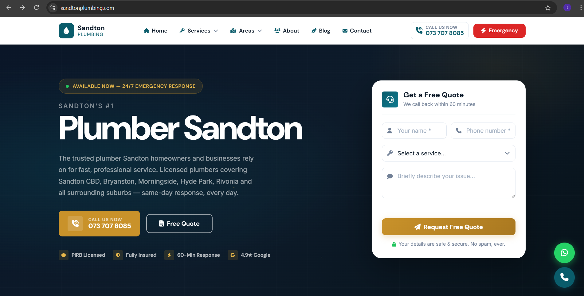 Sandton Plumbing screenshot
